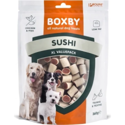 BOXBY ORIGINAL SUSHI FOR DOGS 360g - SUŠI KUCĒNIEM UN PIEAUGUŠIEM SUŅIEM ,VISTA UN ZIVIS,