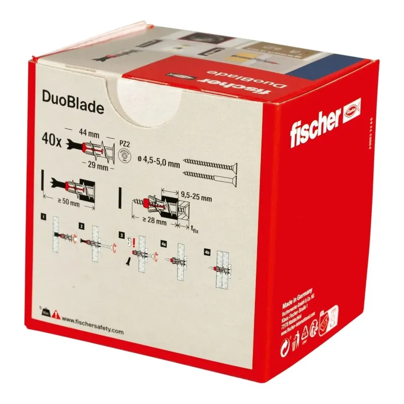 Ģipškartona dībeļi DUOBLADE, FISCHER, 40 gab.
