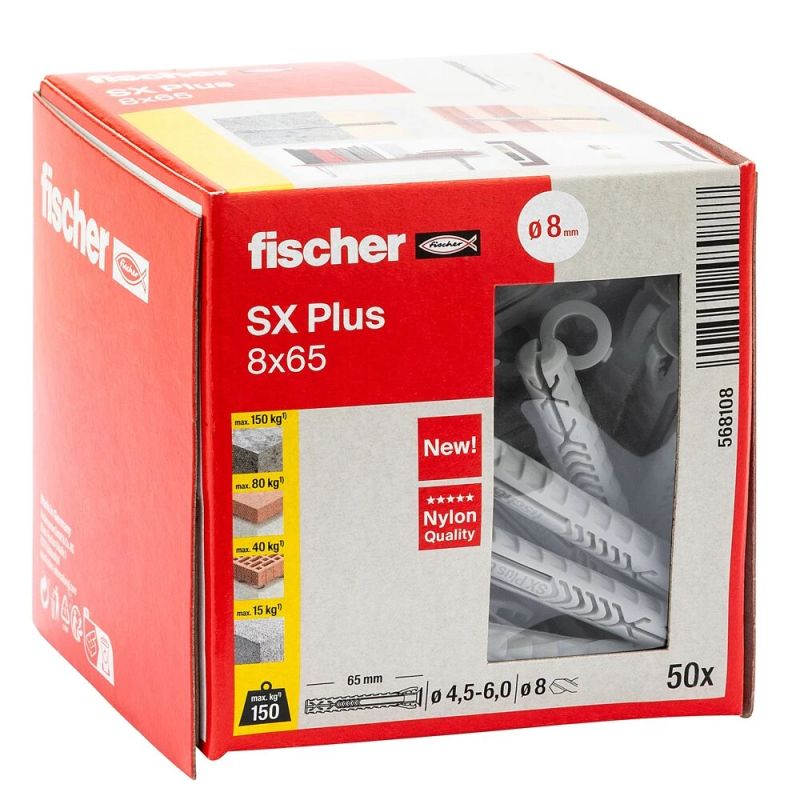 fischer Expansion plug SX Plus 8x65 mm, 50 pcs.