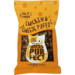 Boxby Miss Purfect gardums kaķiem 100g - Chicken&Cheese puffs, spilventiņi ar vistu un sieru