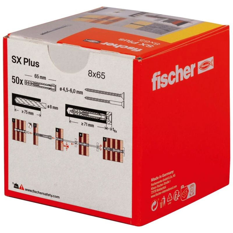 fischer Expansion plug SX Plus 8x65 mm, 50 pcs.