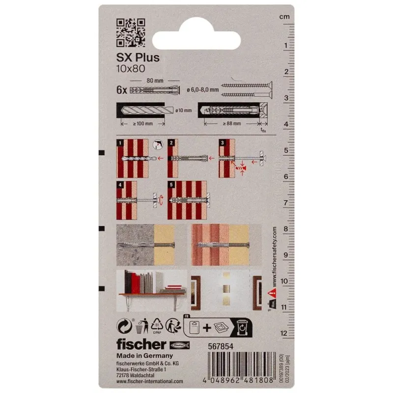 FISCHER expansion plug SX Plus, 10x80 mm, 6 pcs.
