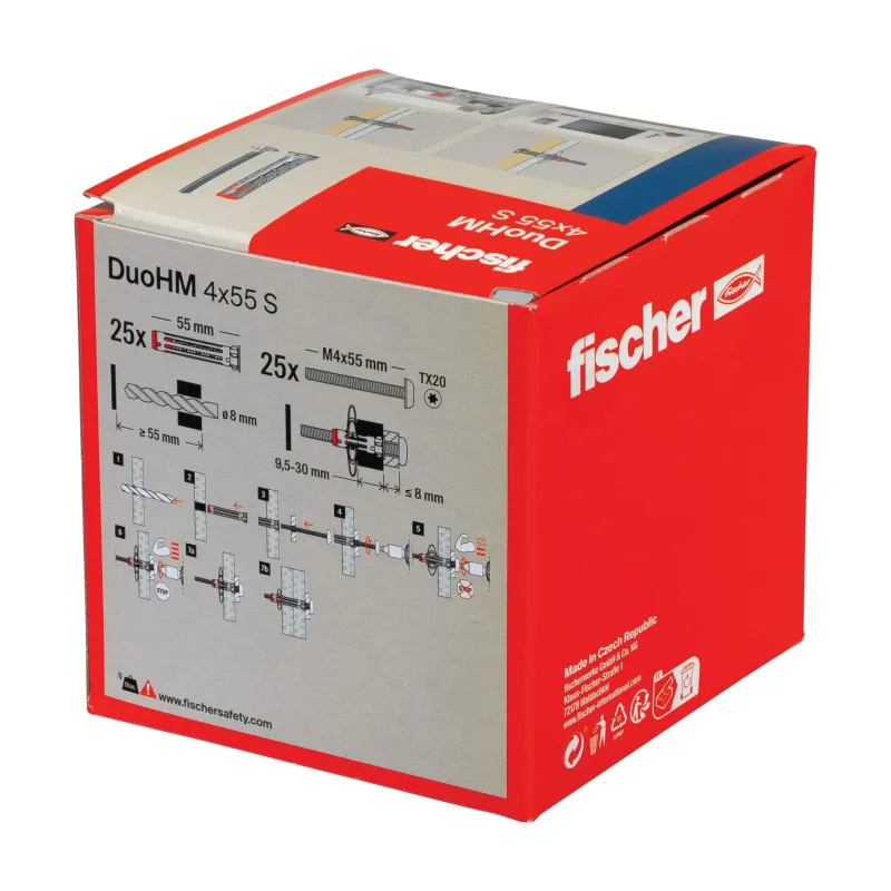 Dobto konstrukciju stiprinājums DuoHM 4x55 S PH TX, Fischer, 25 gab.