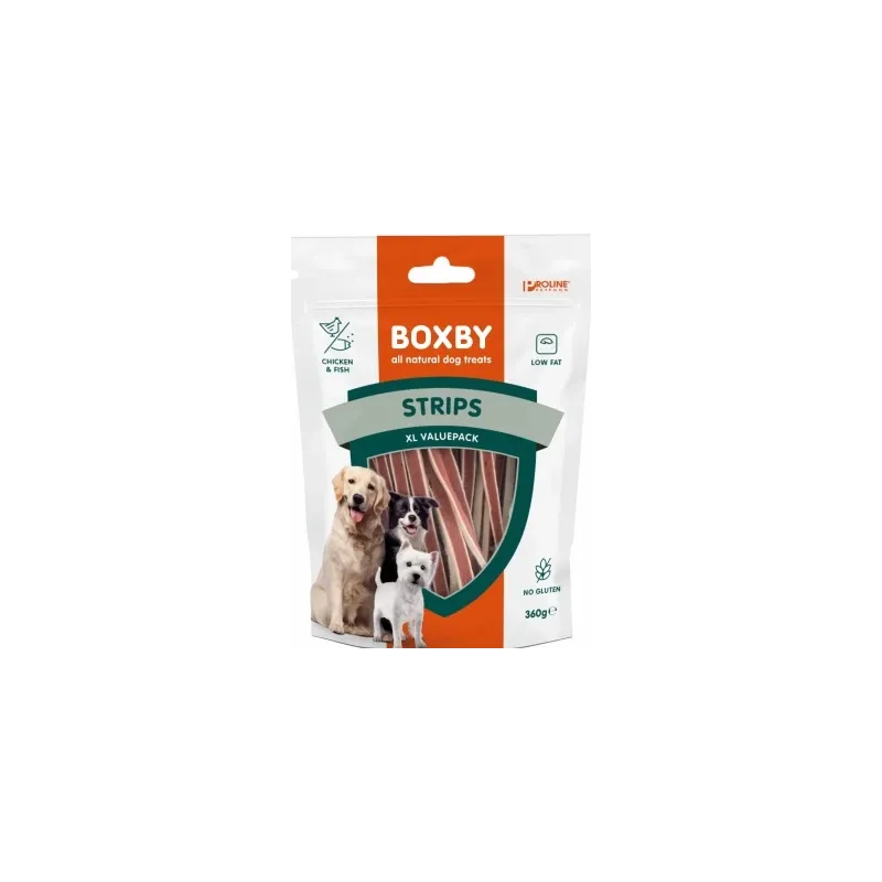 BOXBY STRIPS for DOGS 360g - СЭНДВИЧИ ДЛЯ ЩЕНКОВ И ВЗРОСЛЫХ
