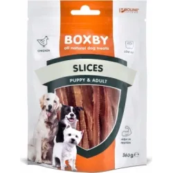 BOXBY SLICES for DOGS 360g - НАРЕЗКИ ДЛЯ ВЗРОСЛЫХ СОБАК ,100% КУРИЦА,