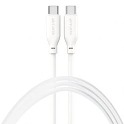 USB-C-USB-C Silicone Cable High Flex 60W 1.5m., white