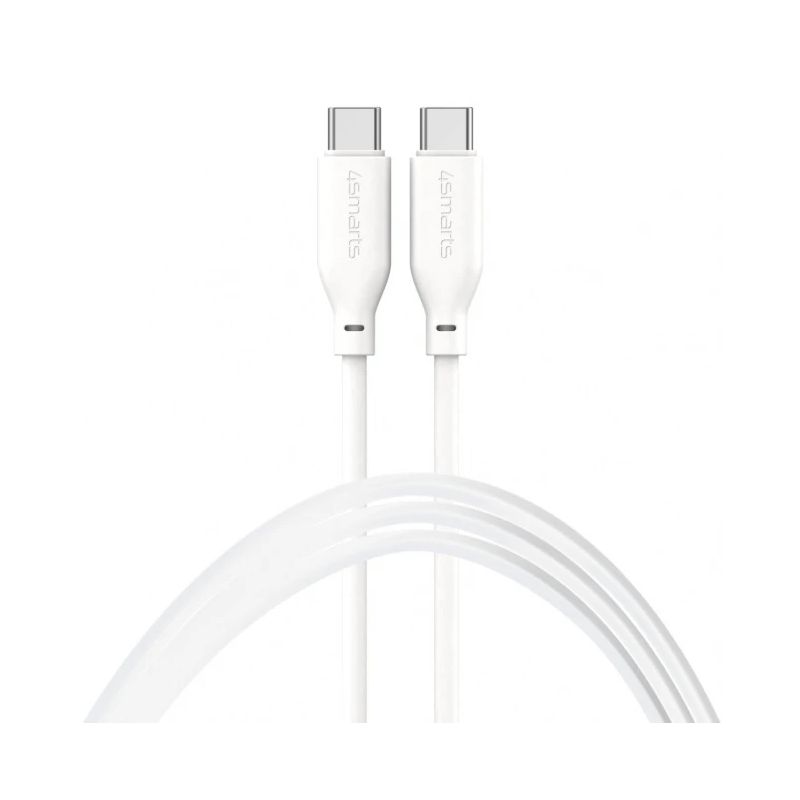 USB-C-USB-C Silicone Cable High Flex 60W 1.5m., white