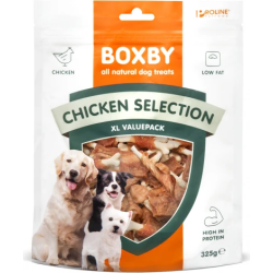Boxby Chicken Selection Mix 325g - Papildbarība pieaugušiem suņiem ,no 3 mēn.vecumā, - vistas gardumu izlase