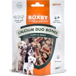 BOXBY CALCIUM DUO BONES 140gr - GARDUMS KALCIJA KAULIŅI KUCĒNIEM UN PIEAUGUŠIEM SUŅIEM