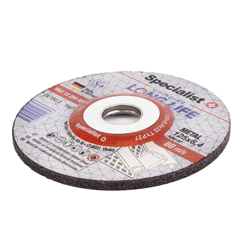 SPECIALIST+ slīpēšanas disks LONG LIFE, 125 x 6.4 x 22 mm