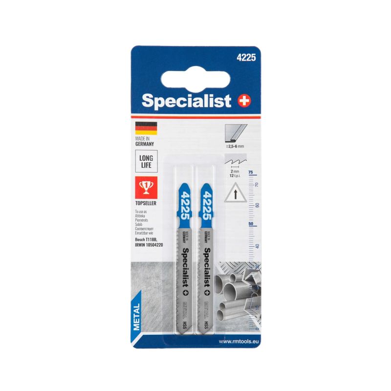 SPECIALIST+ figūrzāģa asmens 4225 ,T118B, 75 mm, 2 gab.