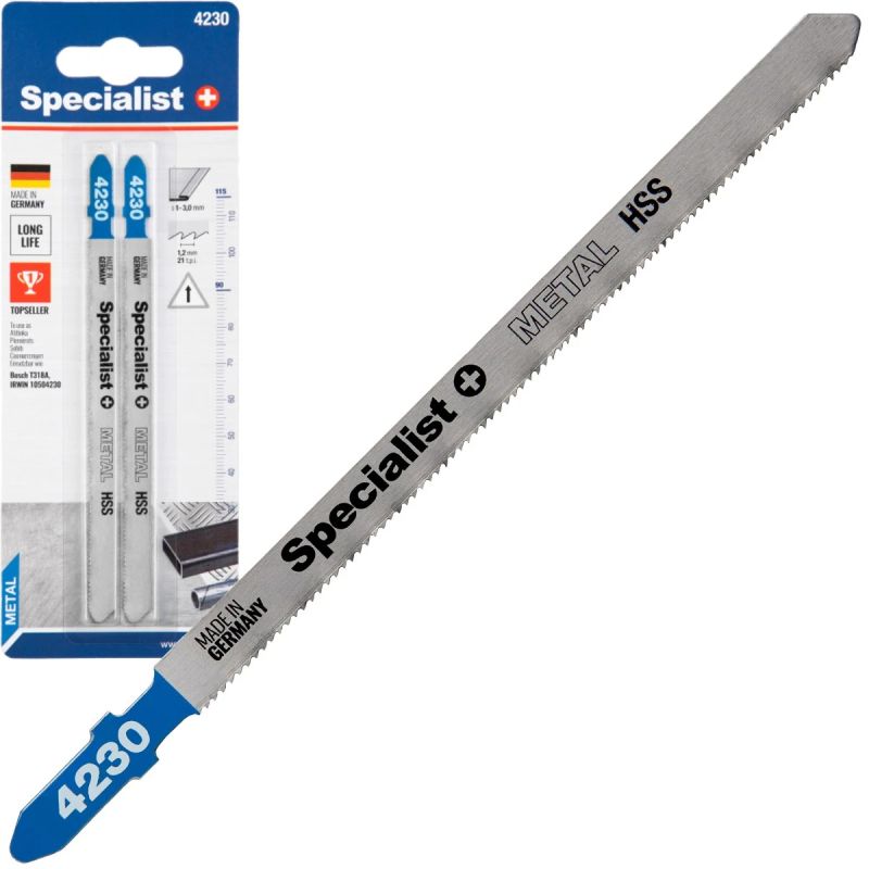 SPECIALIST+ figūrzāģa asmens 4230 ,T318A, 132 mm, 2 gab.