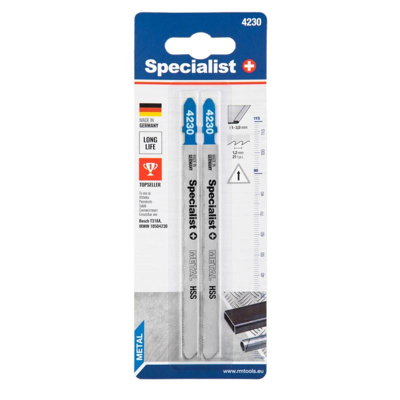 SPECIALIST+ figūrzāģa asmens 4230 ,T318A, 132 mm, 2 gab.