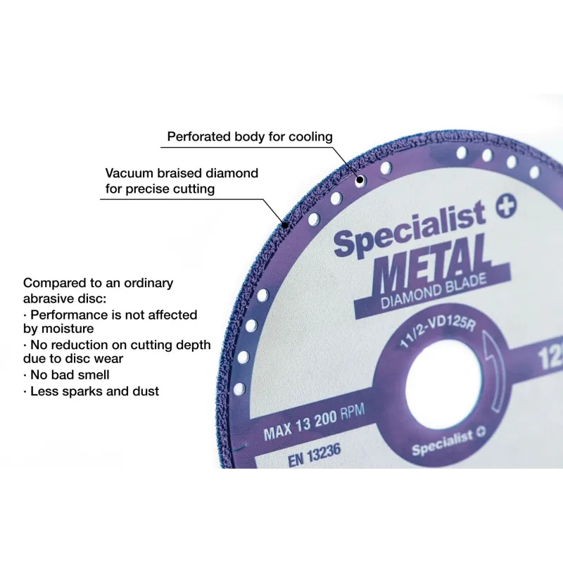 SPECIALIST+ deim. pj. diskas metalui 125x1.4x22.23 mm