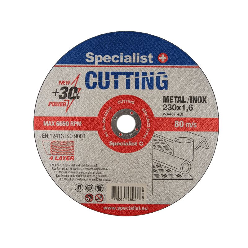 SPECIALIST+ metāla griešanas disks CUTTING, 230 x 1.6 x 22 mm