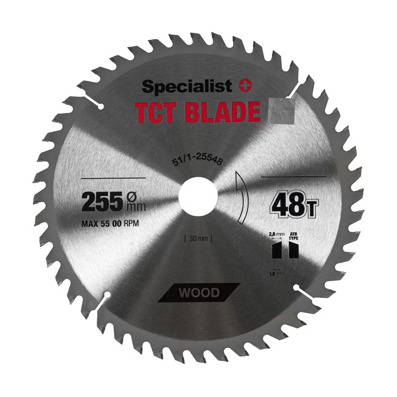 SPECIALIST+ TCT blade, 255x48Tx30-25,4 mm