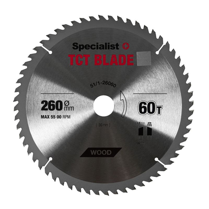 SPECIALIST+ TCT blade, 260x60Tx30 mm