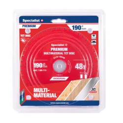 Griešanas disks 190x48Tx30mm, Multimaterial PREMIUM, SPECIALIST+