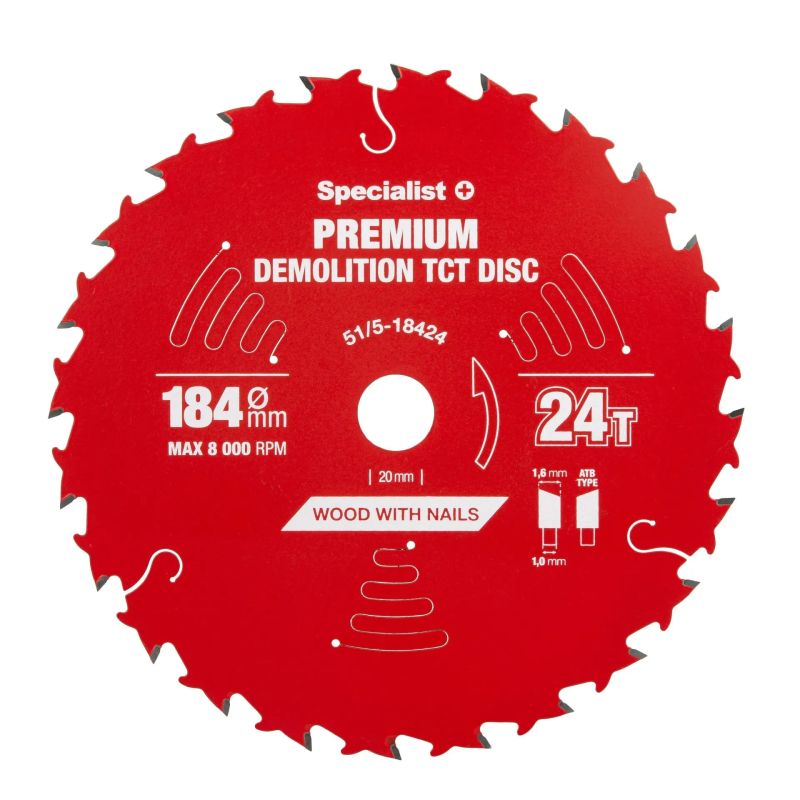 Griešanas disks 184x24Tx20-16mm, Demolition PREMIUM, SPECIALIST+