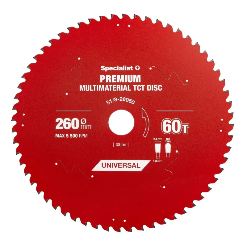 Saeketas 260x60Tx30mm, Multimaterial PREMIUM, SPECIALIST+