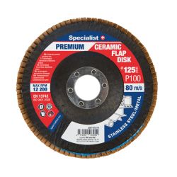Atlokšņu slīpēšanas disks 125 mm, P100, Keramiskais PREMIUM, SPECIALIST+