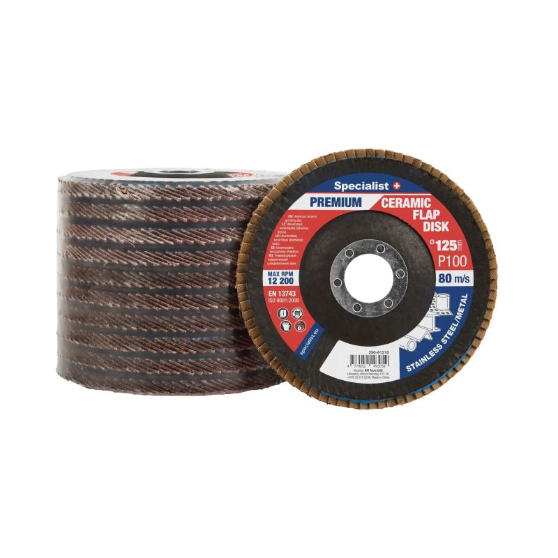 Atlokšņu slīpēšanas disks 125 mm, P100, Keramiskais PREMIUM, SPECIALIST+