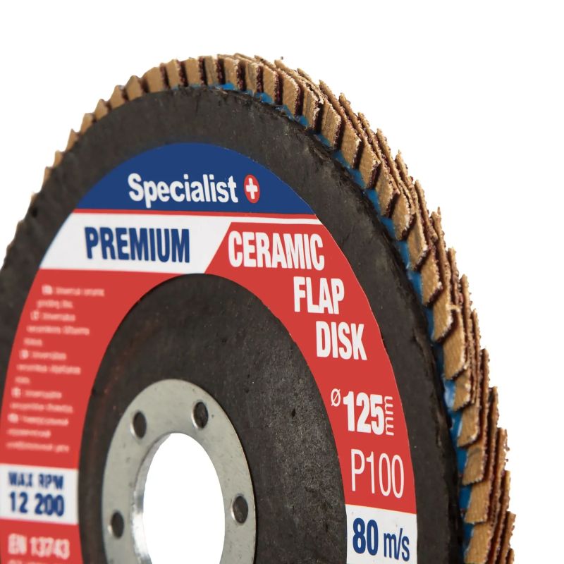 Atlokšņu slīpēšanas disks 125 mm, P100, Keramiskais PREMIUM, SPECIALIST+