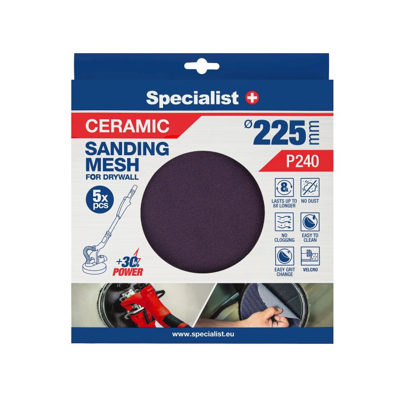 Specialist+ Keramikas Siets MESH, 225 mm, P240, 5 gab.