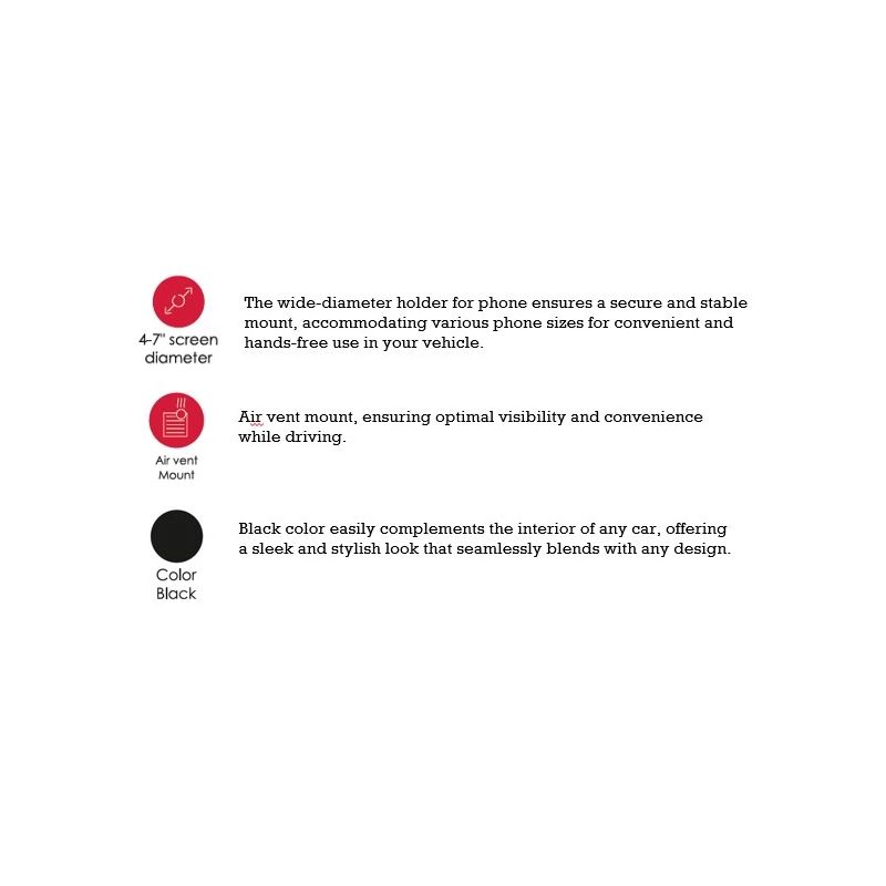 SEEK TOTI Mini Car Air Vent Phone Holder, Black