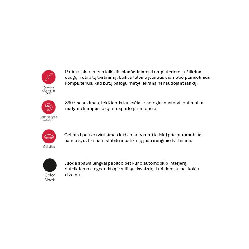 SEEK TOTI Universal Car Suction Cup Tablet Holder, Black