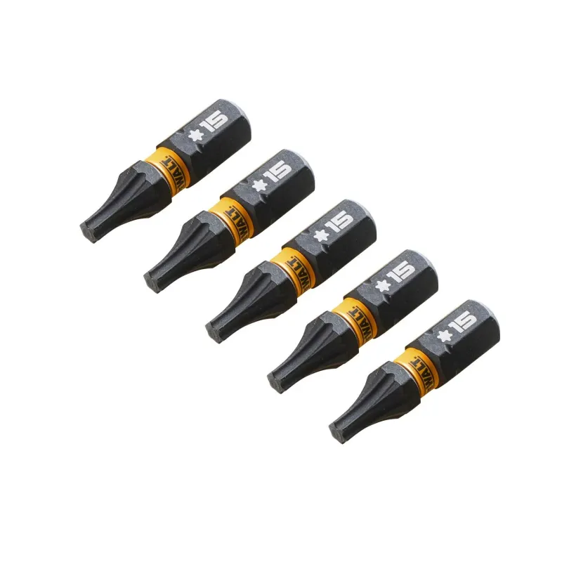 FLEXTORQ skrūvgriežu uzgaļi T15 25 mm, DeWALT, 5 gab.