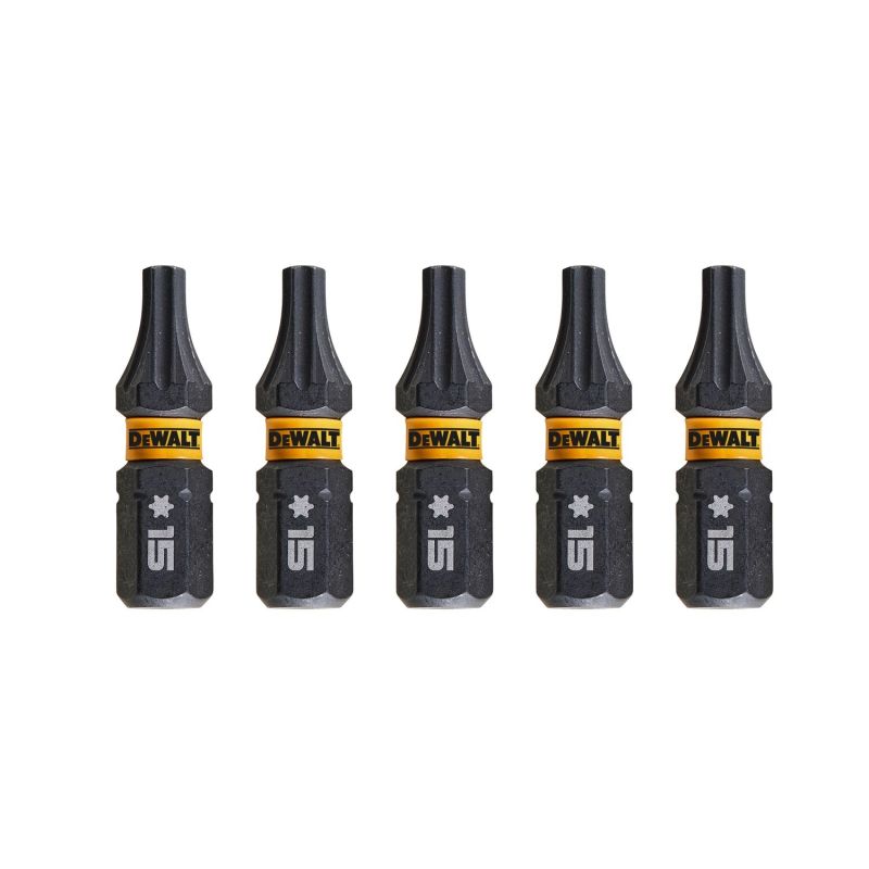 FLEXTORQ Screwdriver Bits T15 25 mm, DeWALT, 5 pcs