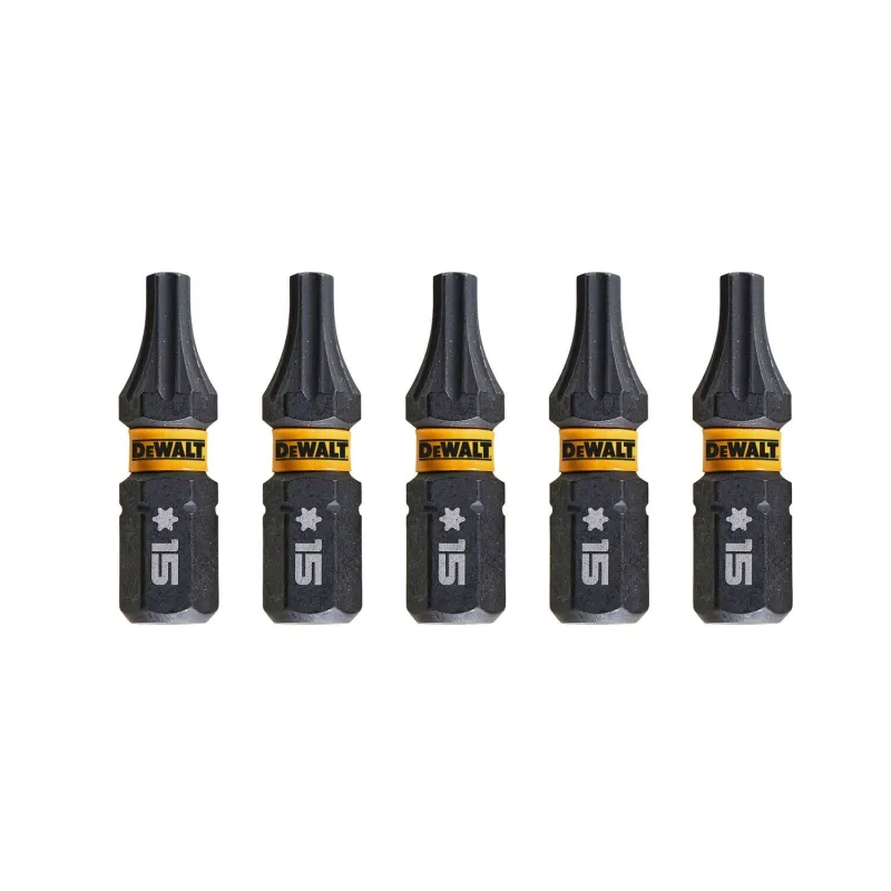FLEXTORQ skrūvgriežu uzgaļi T15 25 mm, DeWALT, 5 gab.