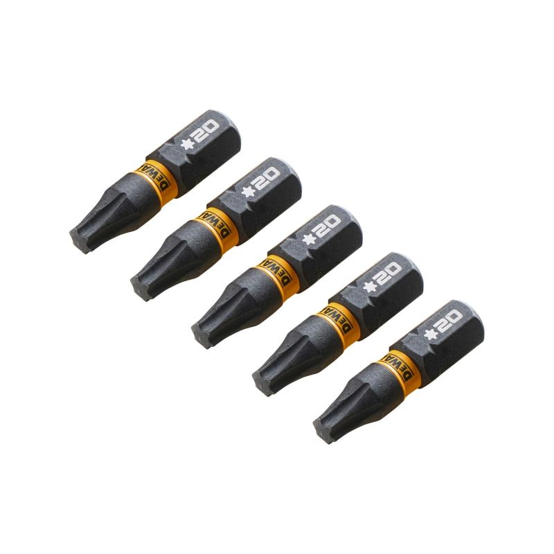 FLEXTORQ Screwdriver Bits T20 25 mm, DeWALT, 5 pcs