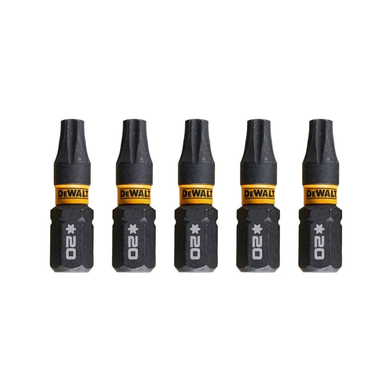 FLEXTORQ skrūvgriežu uzgaļi T20 25 mm, DeWALT, 5 gab.