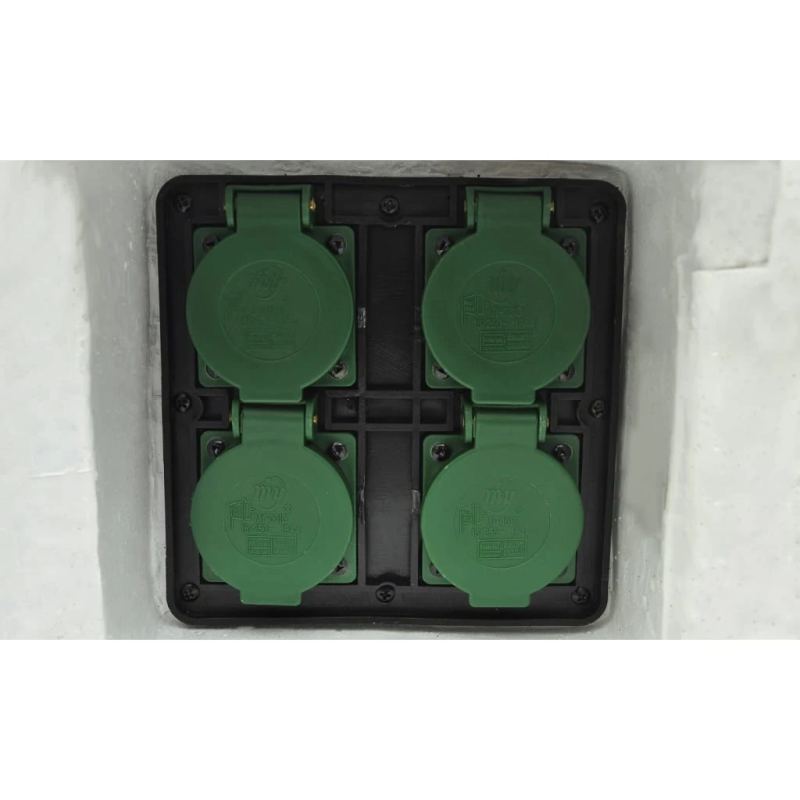 vidaXL dārza strāvas sadalītājs, 4 kontakti, ūdensdrošs, polirezīns