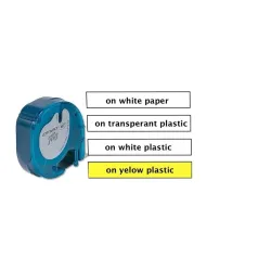 LetraTag tape 12mm plastic yellow