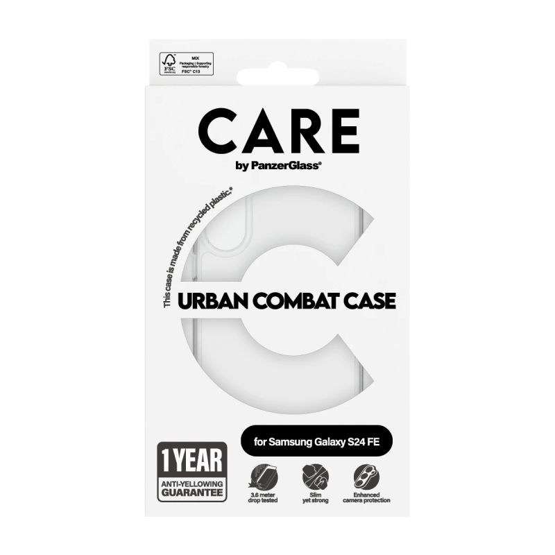 PanzerGlass CARE Urban Combat case for Samsung Galaxy S24 FE, transparent