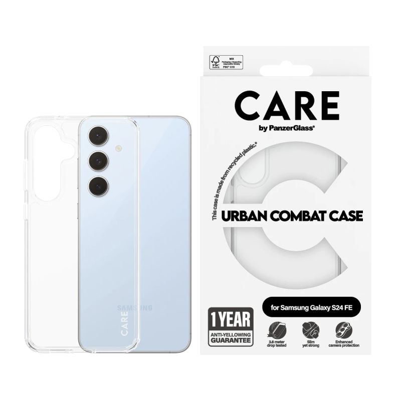 PanzerGlass CARE Urban Combat case for Samsung Galaxy S24 FE, transparent