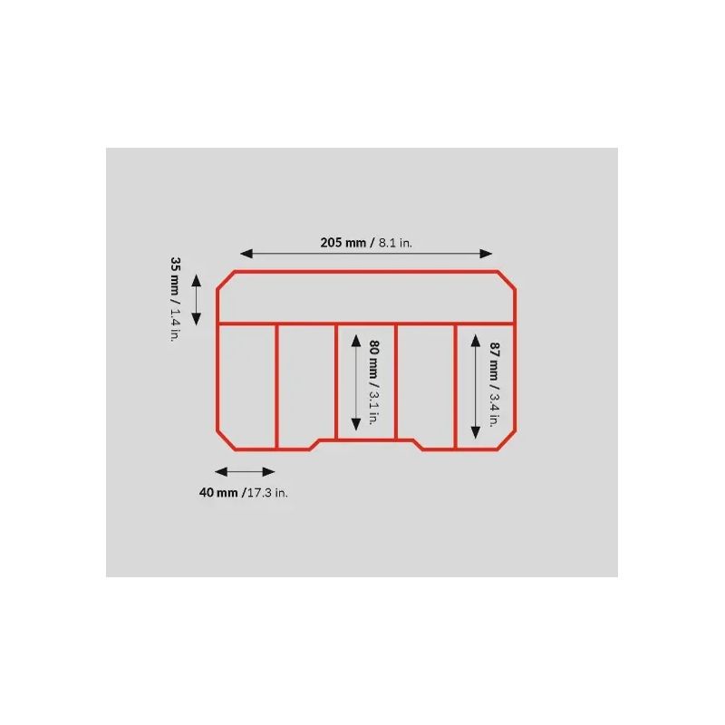 Vidēja izmēra instrumentu organizators, caurspīdīgs, QBRICK