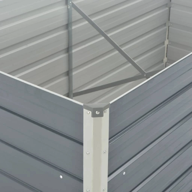 vidaXL puķu kaste, 160x80x77 cm, pelēks, cinkots tērauds