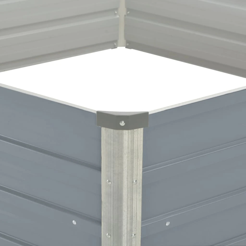 vidaXL puķu kaste, 129x129x46 cm, pelēks cinkots tērauds