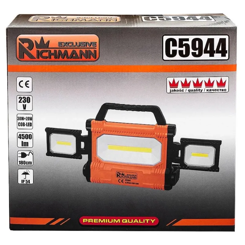 Būvniecības lukturis LED 30W, 2x10W IP54