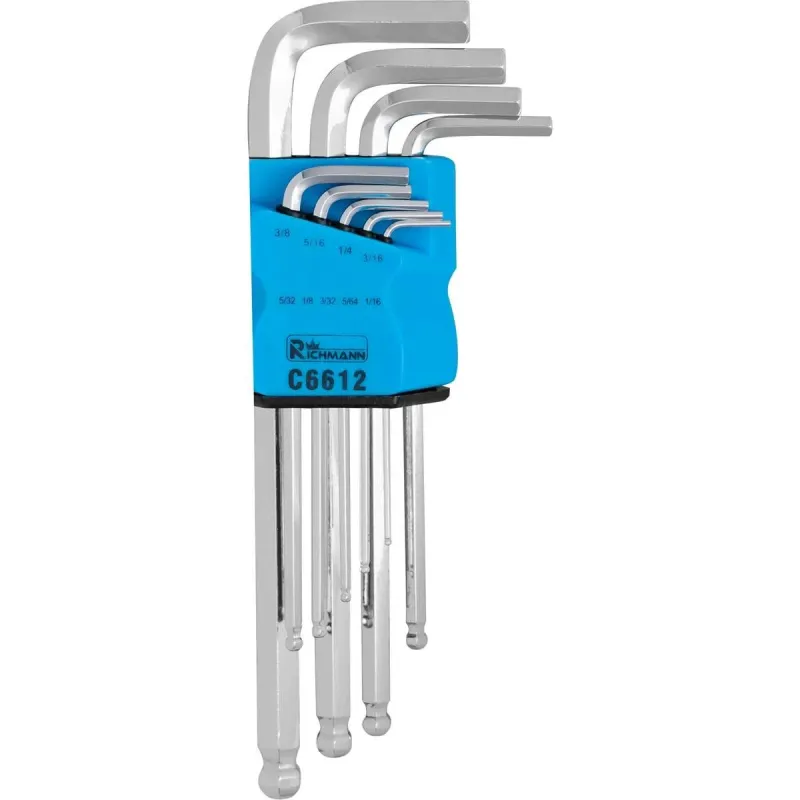 Set of L-shaped socket wrenches 1-16 - 3-8, 9 pcs.