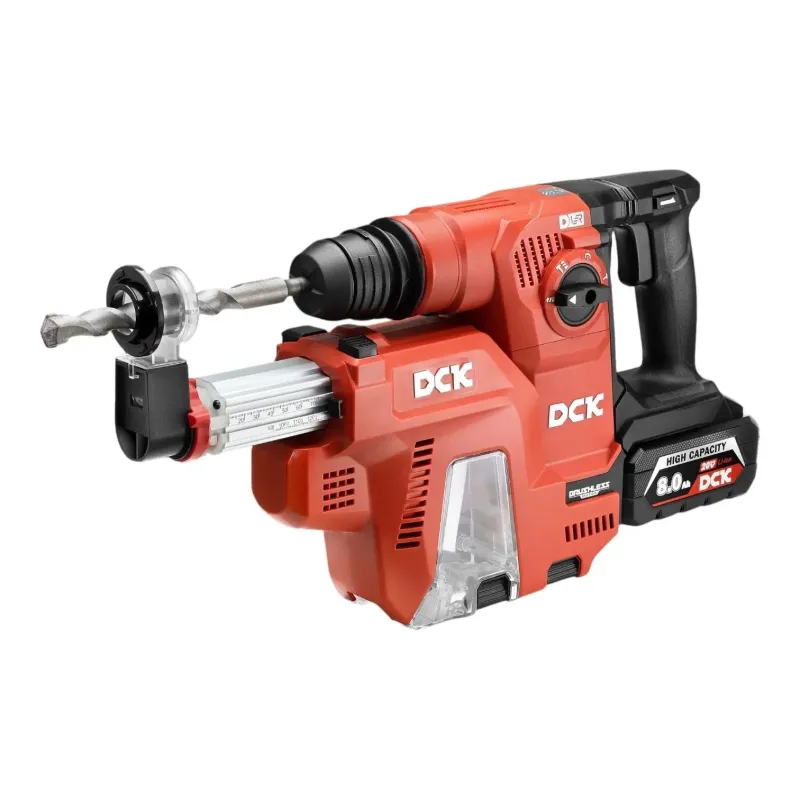 Akumuliatorinis bešepetėlinis perforatorius su nusiurbimu SDS+, 2,6J , 20V, KRHDE20V-26R2KIT, DCK ,2x8,0Ah akumuliatorius,