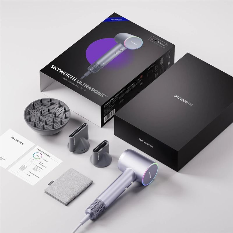 MH18 Skyworth Ultrasonic Hair Dryer, Silver Silver