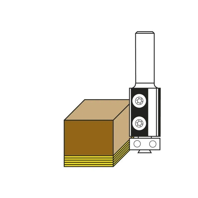 HW Kopējošā frēze ar maināmu asmeni, gultni lejā S-8 D-19x30x70 Z2