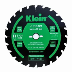 Klein 190x30x2.0mm 14 zobi - Zāģripa būvlaukumiem un demolēšanai