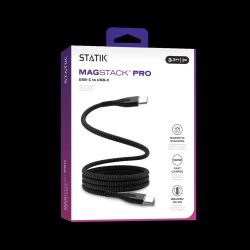 STATIK MagStack Pro, Magnetic Cable, USB-C to USB-C, 1m, Black