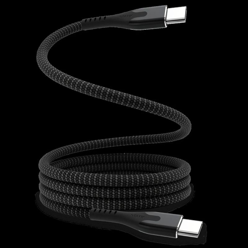 STATIK MagStack Pro, Magnetic Cable, USB-C to USB-C, 1m, Black
